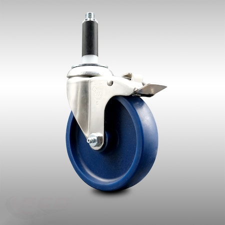 Service Caster 5 Inch 316SS Solid Poly Swivel 3/4 Inch Expanding Stem Caster Lock Brake SCC SCC-SS316TTLEX20S514-SPUS-34